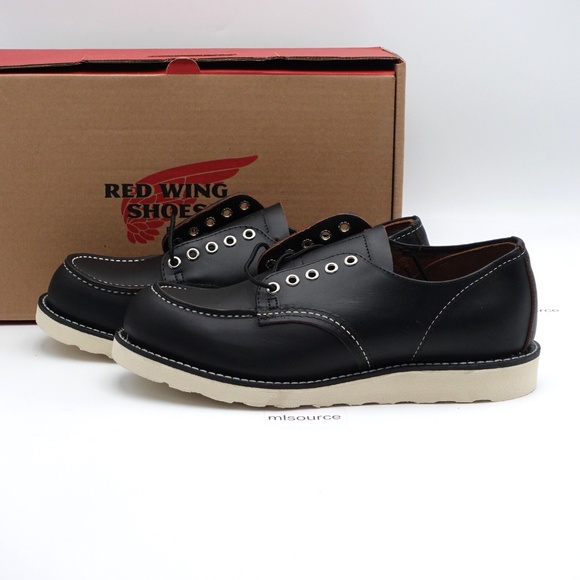 NEW Men's Red Wing Shop Moc Oxford Leather Shoes Men's 8090 Black Made in USA - Picture 1 of 13
